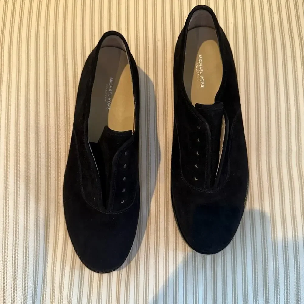 Michael Kors Collection Madison Black Suede Espadrille Sneakers